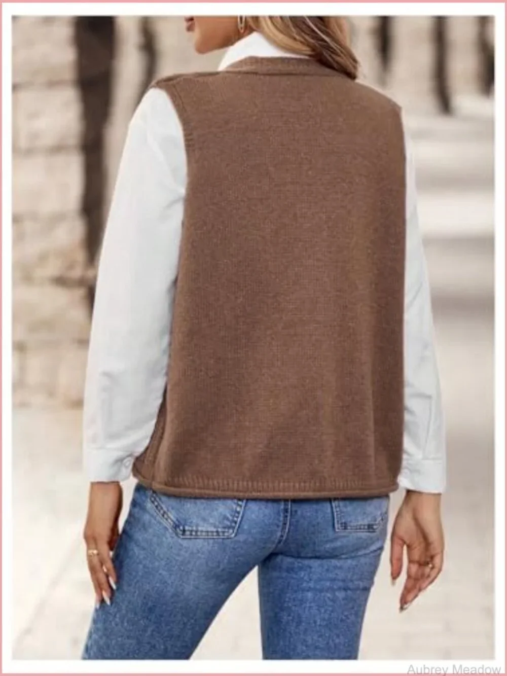 Sweater Vest Button Down Cardigan Sleeveless Knit Top